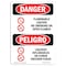 Signmission OSHA Sign, Flammable Liquids No Smoking Bilingual, 24in X 18in Rigid Plastic, 18" W, 24" L, Spanish OS-DS-P-1824-VS-1244 - alternate 1